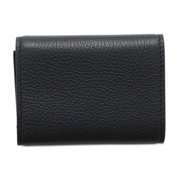 Gucci Logo Mini Embossed Trifold Compact Wallet Black - Picture 3 of 9